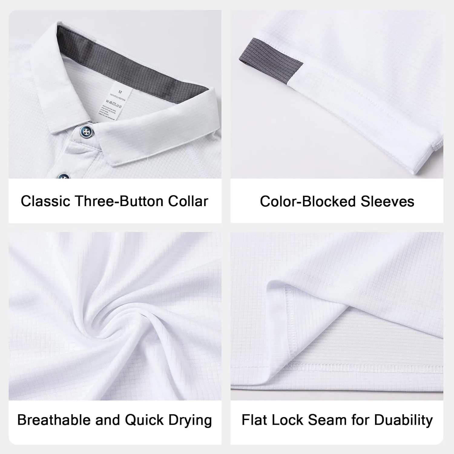 3 Pack Mens Polo Shirts Short Sleeve Sport Golf Tennis T Shirt Quick Dry Athletic Workout Polo