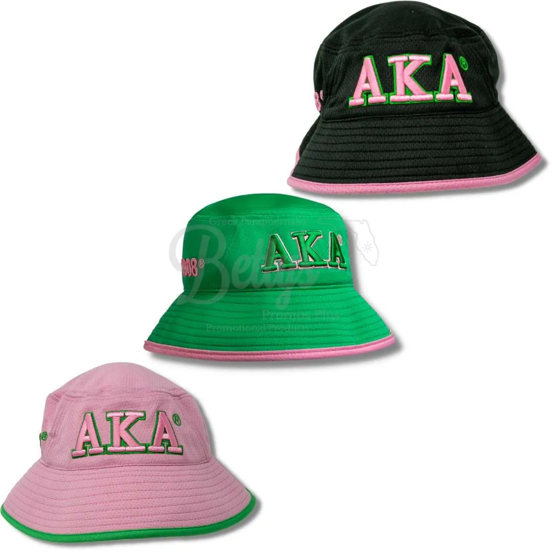 Alpha Kappa Alpha AKA Mesh Flex Fit Embroidered Bucket Hat
