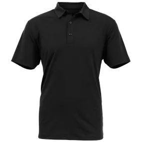BAW Men's Black Solid Spandex Polo