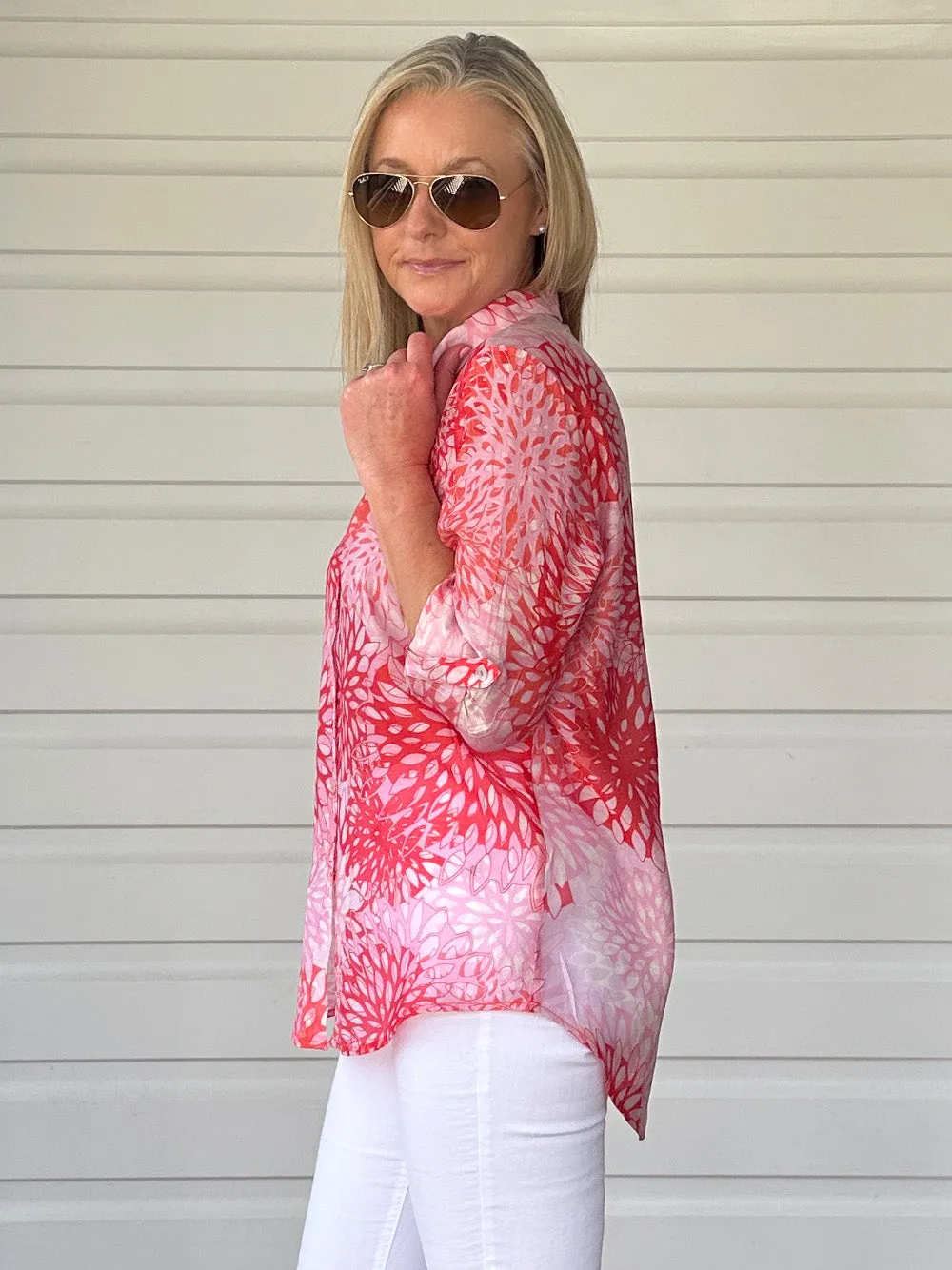 Blossom Printed Shirt - Red