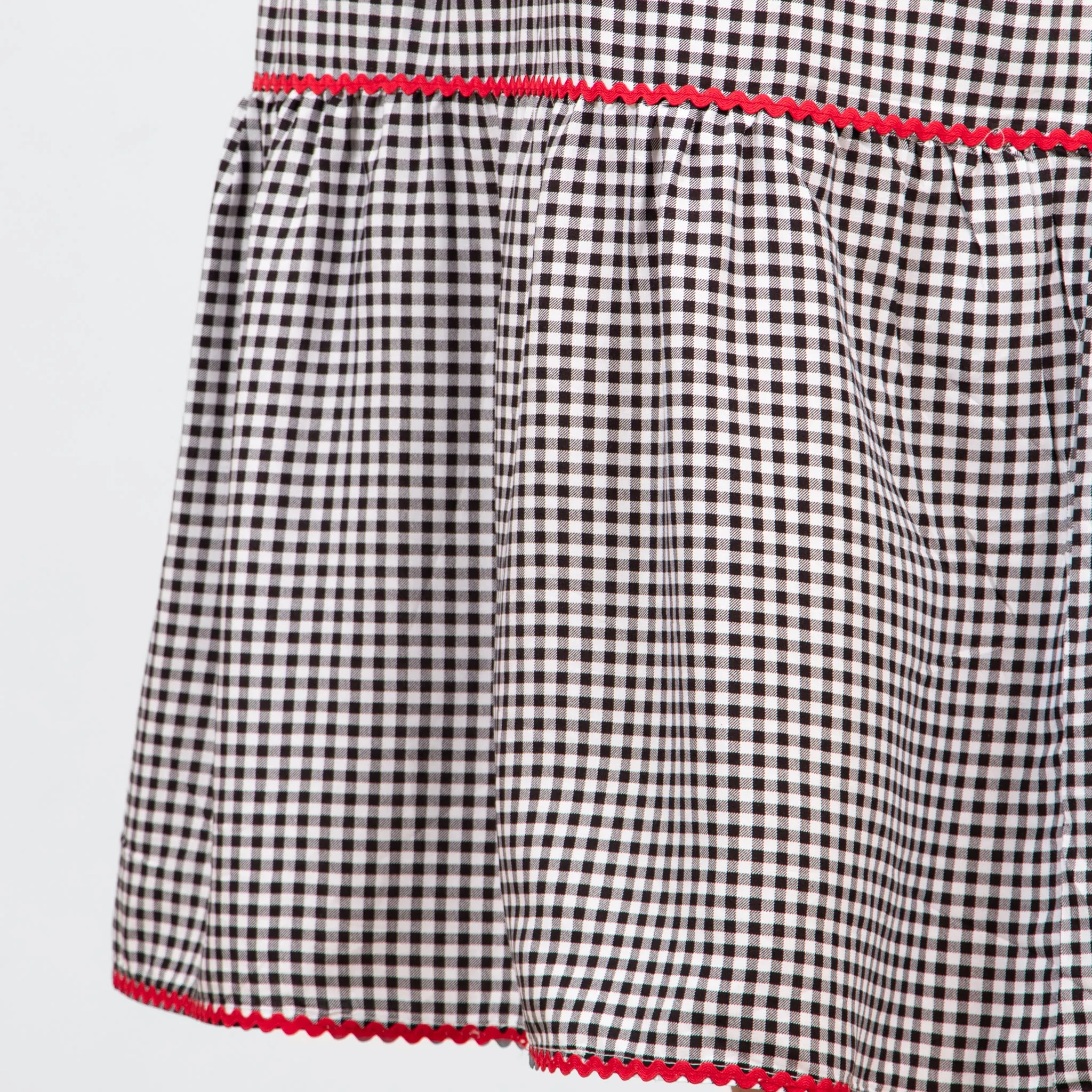 Briar Milkmaid Maxi Dress - Black, Gingham