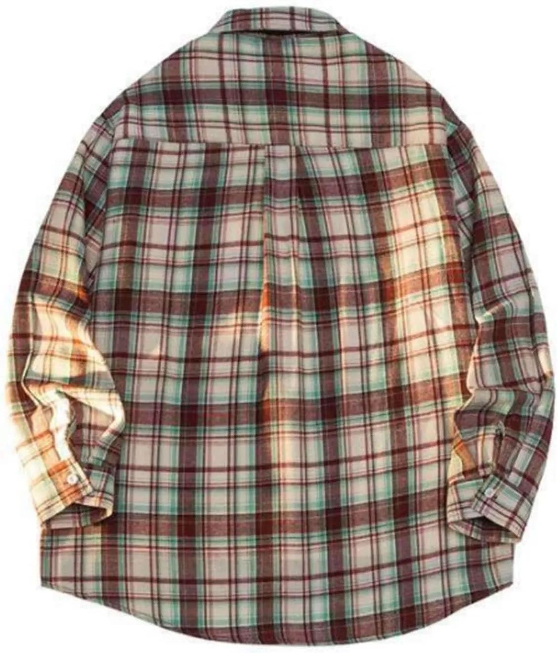 Casual Plaid Shirt for Men 100% Cotton Shirt Classic Soft Long Sleeve Button Sown Dress T Shirts Gym Work Tops