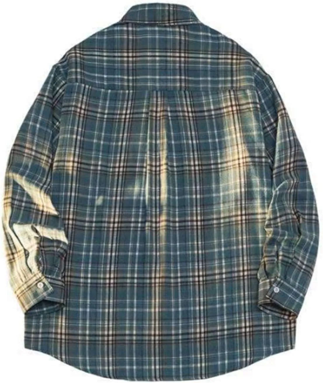 Casual Plaid Shirt for Men 100% Cotton Shirt Classic Soft Long Sleeve Button Sown Dress T Shirts Gym Work Tops