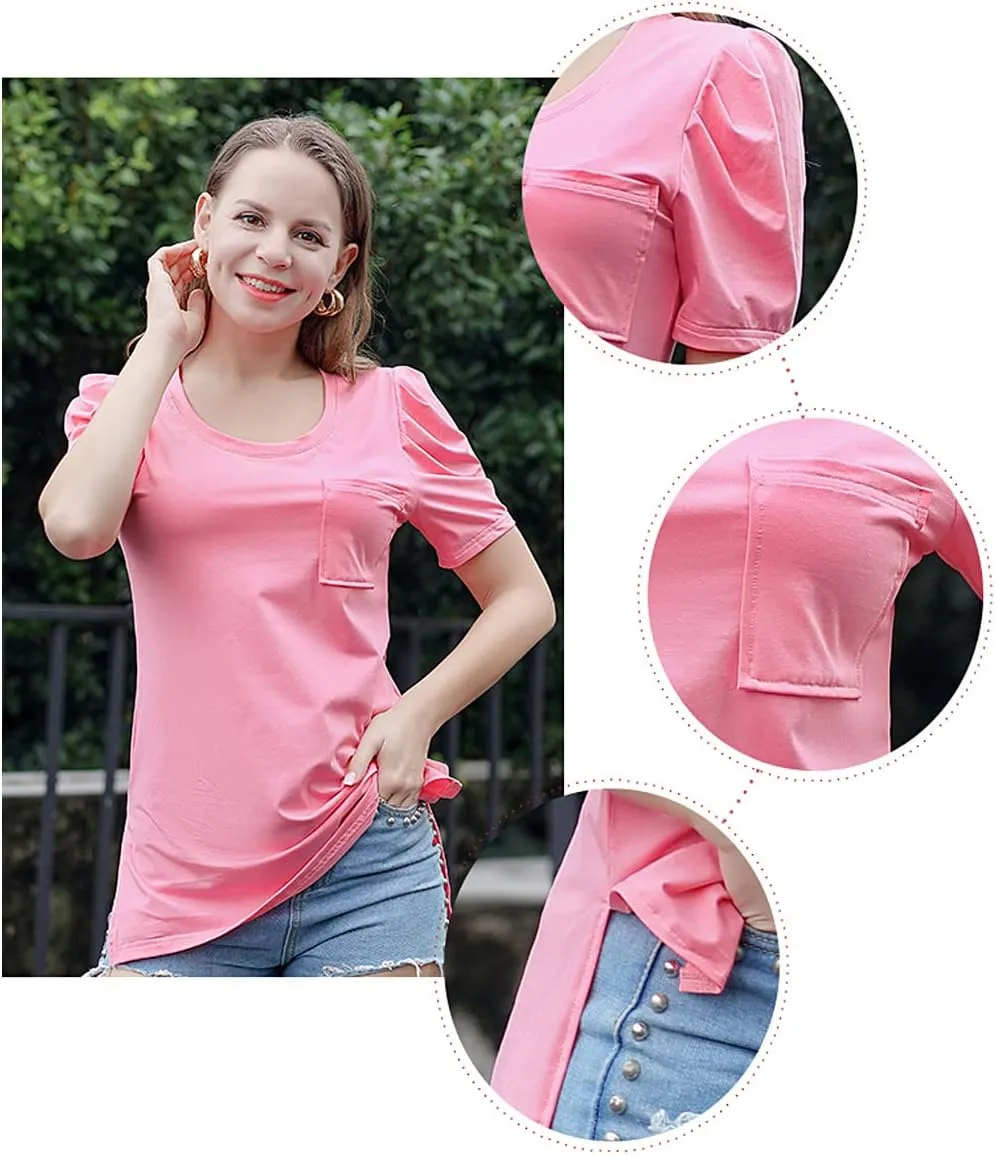 Casual Round Neck T-Shirt for Women, Short Sleeve Ladies Basic Tshirt, Soft Cotton Tee Shirt Tops