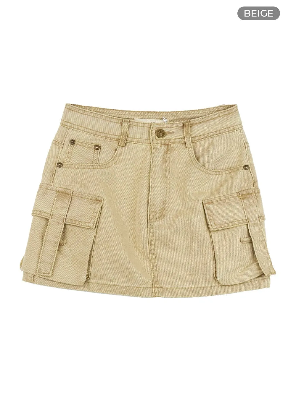Chic Cargo Denim Mini Skirt CL422