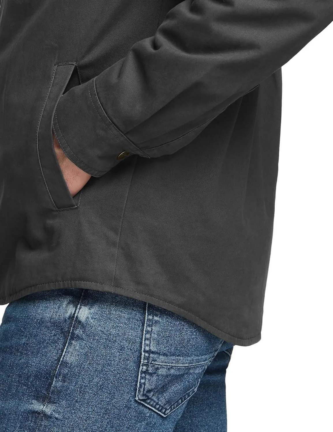 CQR Men's Twill All Cotton Flannel Lined Shirt Jacket, Soft Brushed Outdoor Shirt Jacket