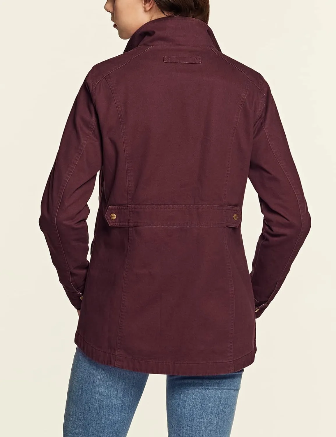 CQR Women's Twill All Cotton Flannel Shirt Jacket, Soft Long Sleeve Shirts, Corduroy Lined Outdoor Shirt Jackets