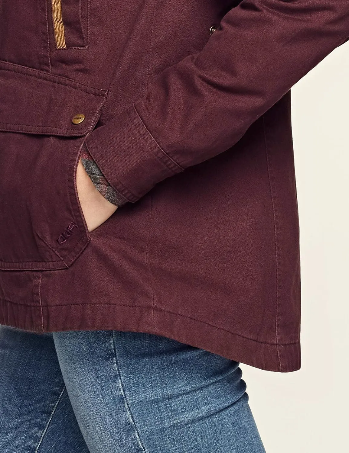 CQR Women's Twill All Cotton Flannel Shirt Jacket, Soft Long Sleeve Shirts, Corduroy Lined Outdoor Shirt Jackets