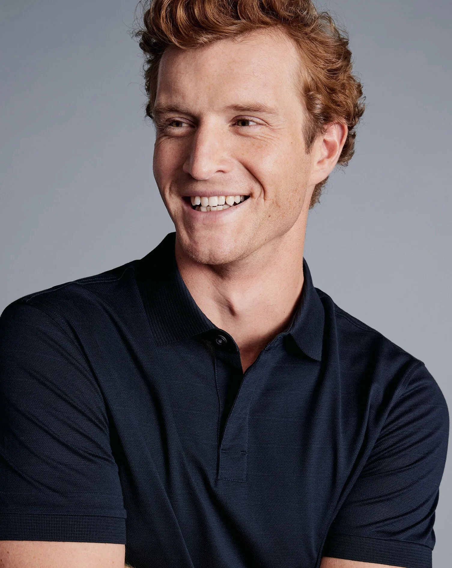Dark Navy Tyrwhitt Cool Short Sleeve Polo