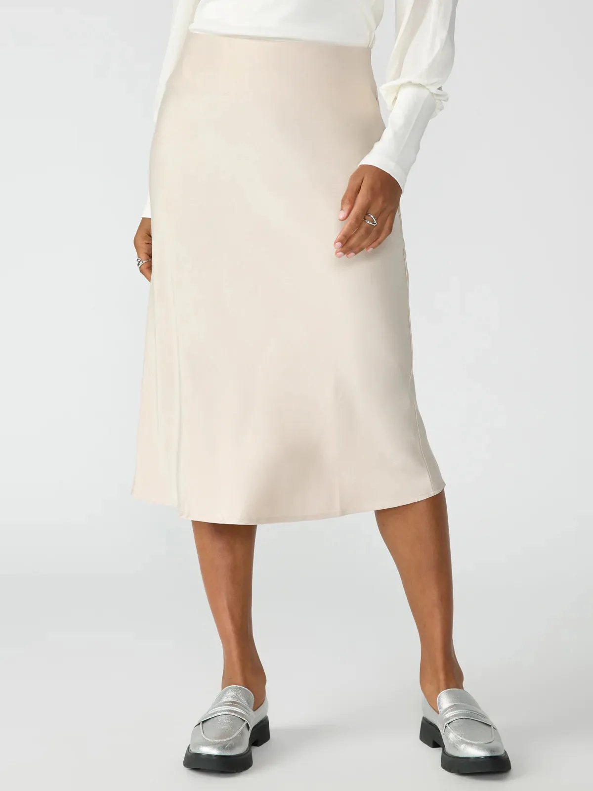EVERYDAY MIDI SKIRT - TOASTED MARSHMALLOW