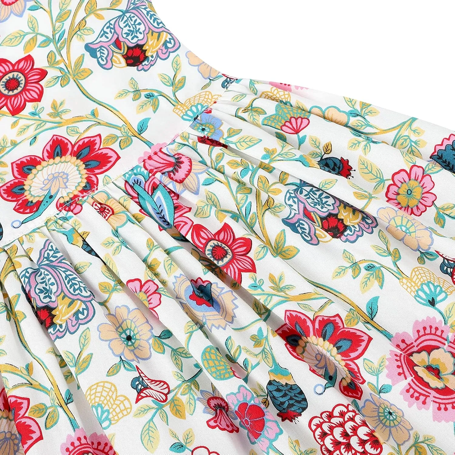 Girls' 2T-14 Casual Sundress Summer Autumn Clothes Cotton Floral Dress