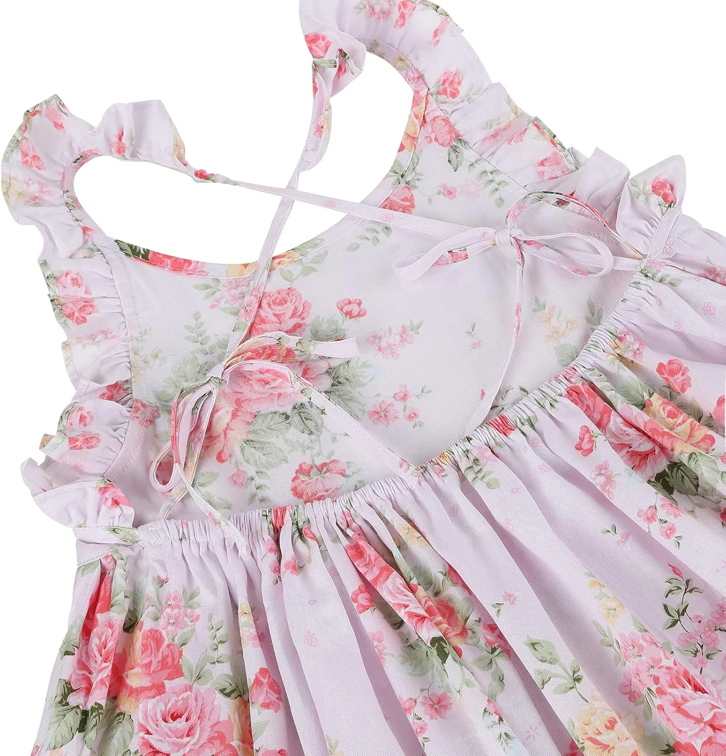 Girls' 2T-14 Casual Sundress Summer Autumn Clothes Cotton Floral Dress