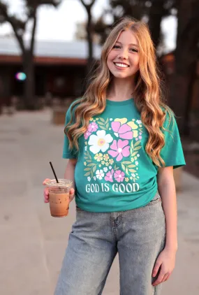 God Is Good Floral Graphic Tee