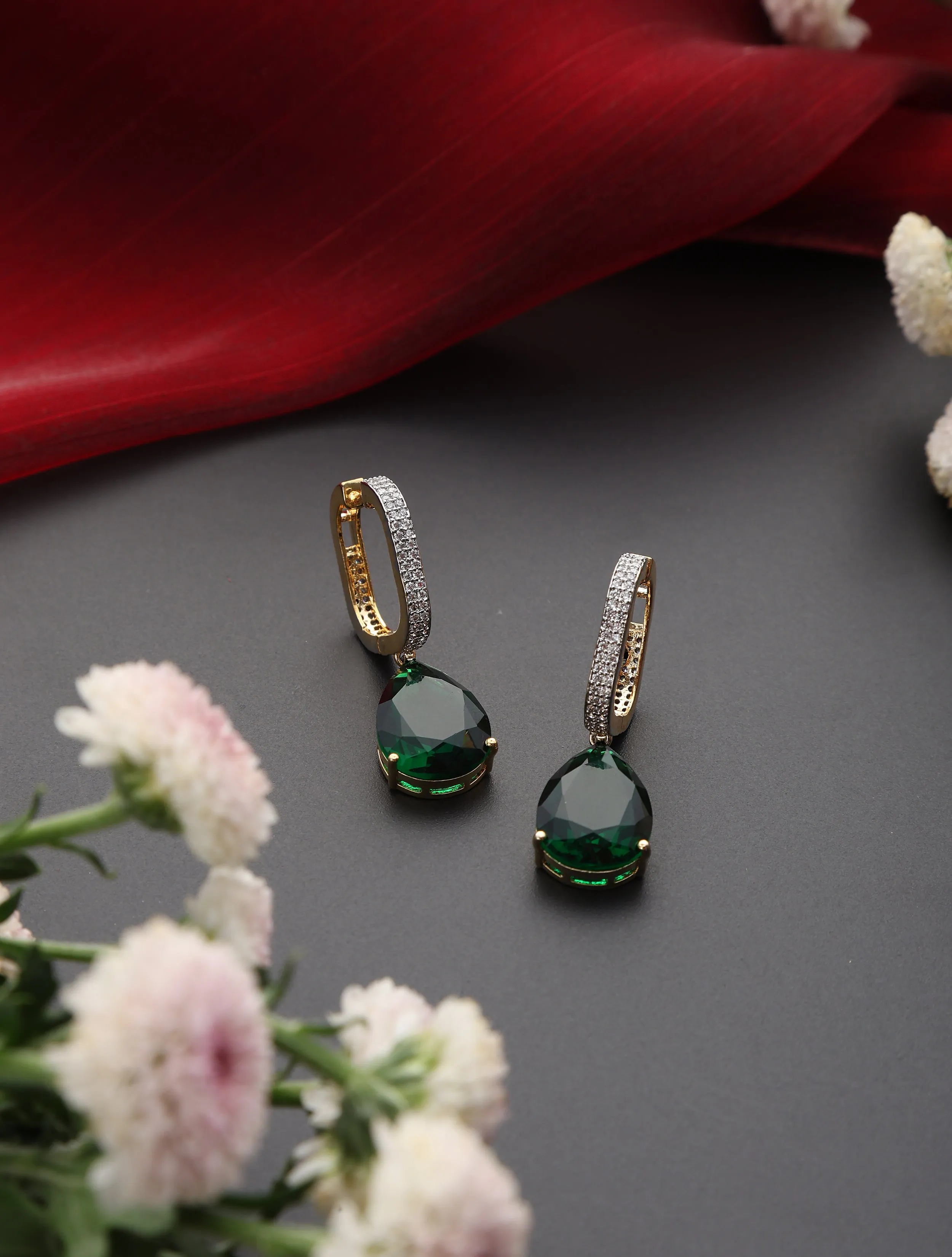 Green Gold Drop Earring