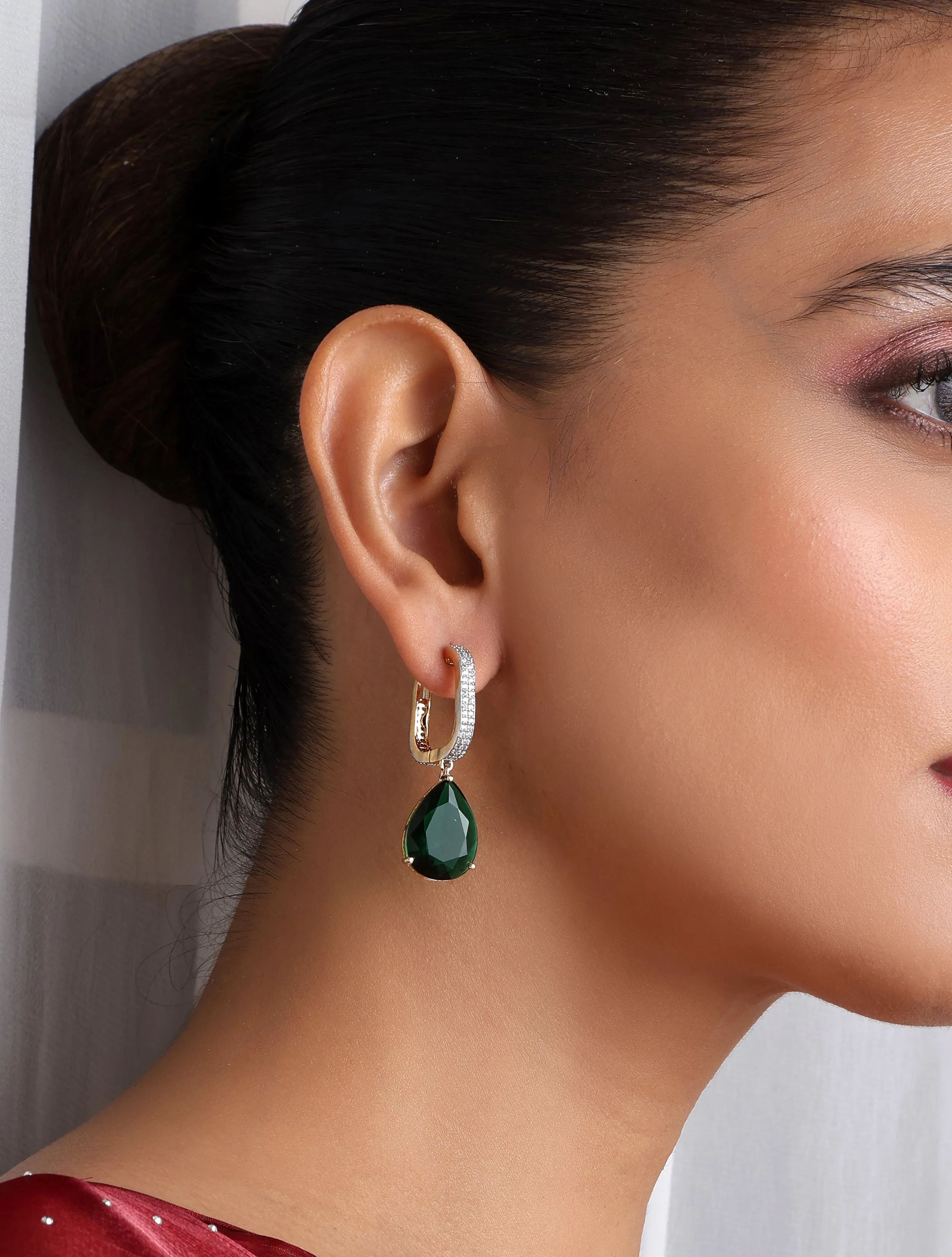 Green Gold Drop Earring