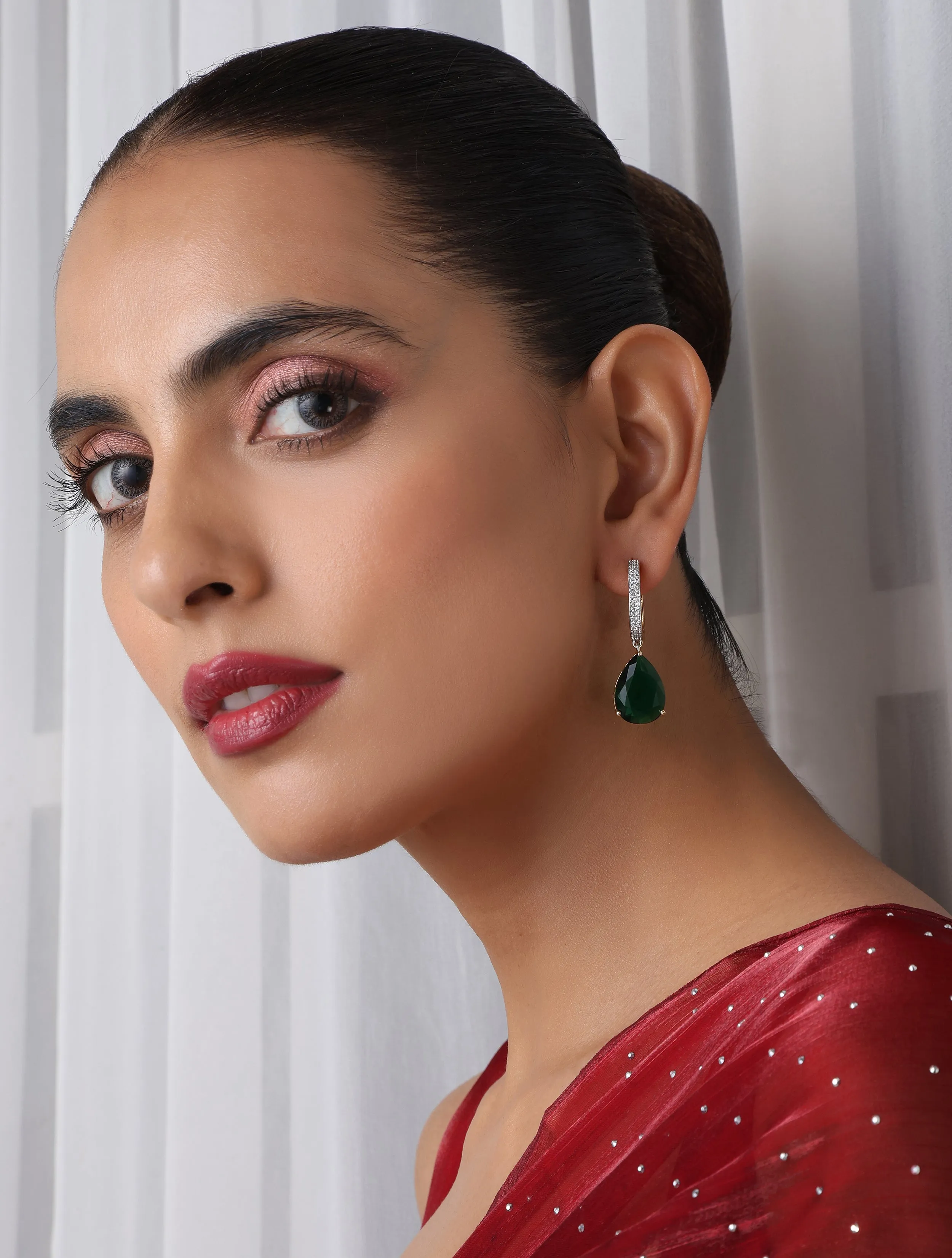 Green Gold Drop Earring