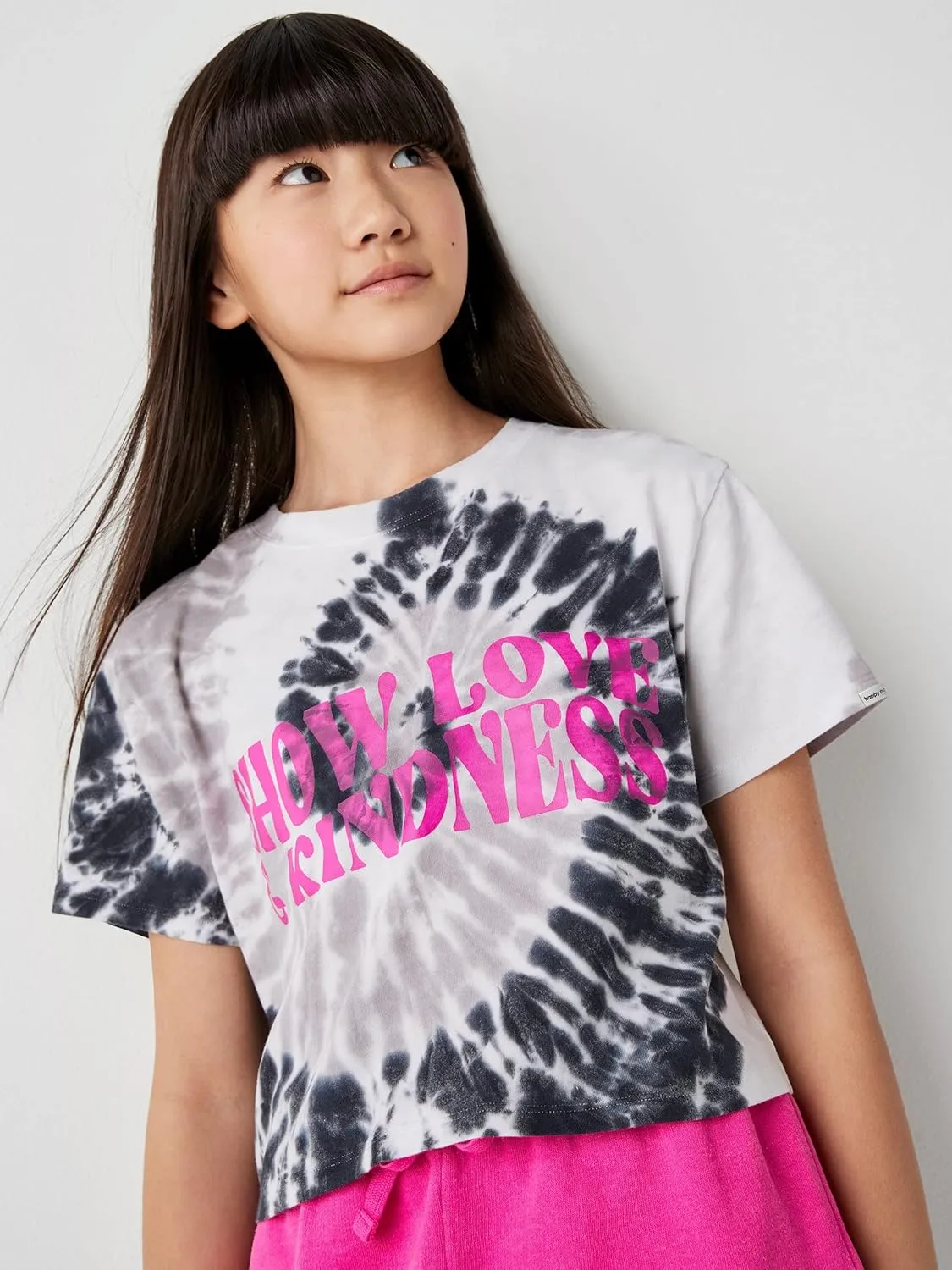 happy nation Girls Relaxed Cotton Crop T Shirt