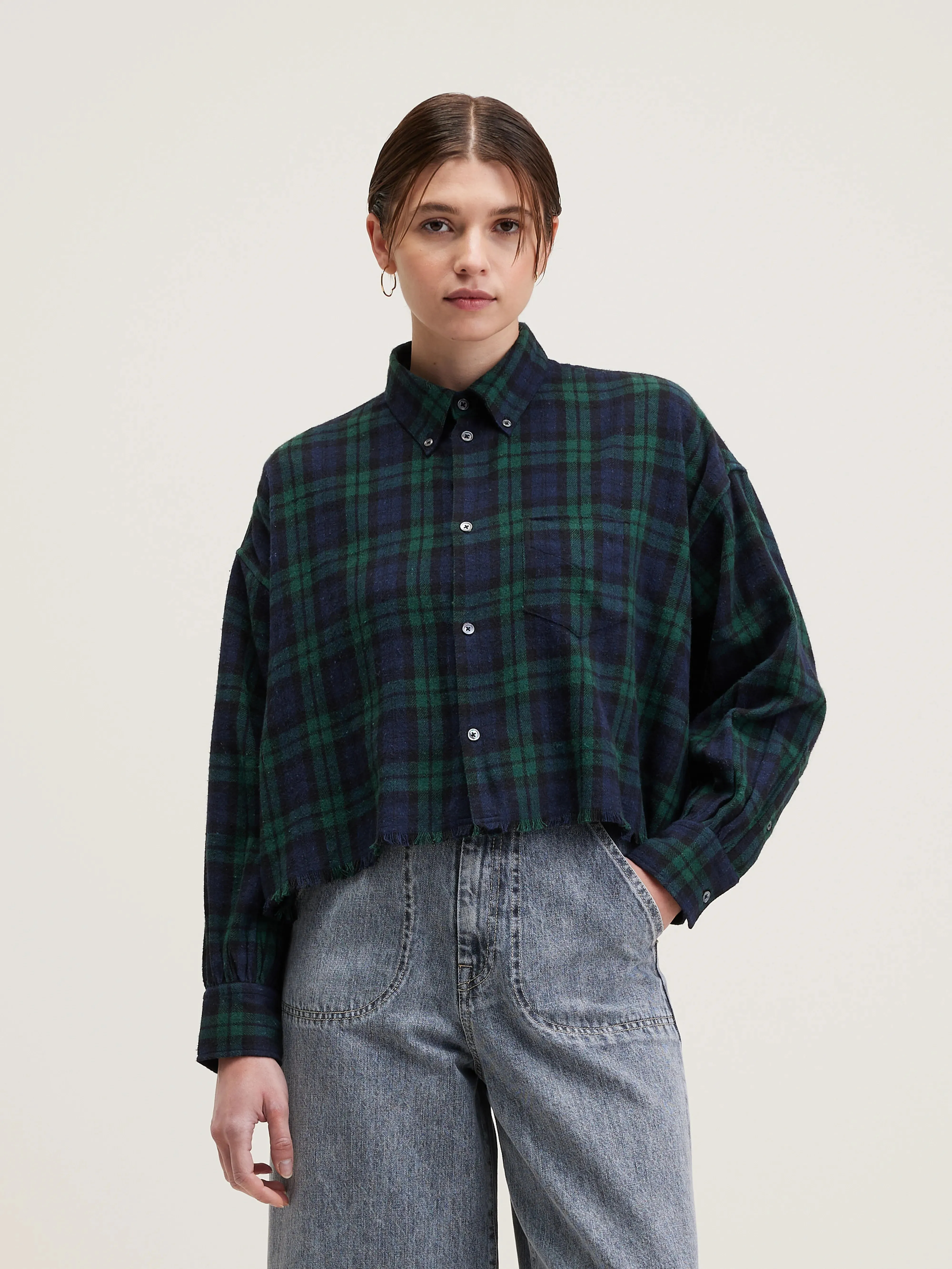 Kraft cropped shirt (242 / W / CHECK A)