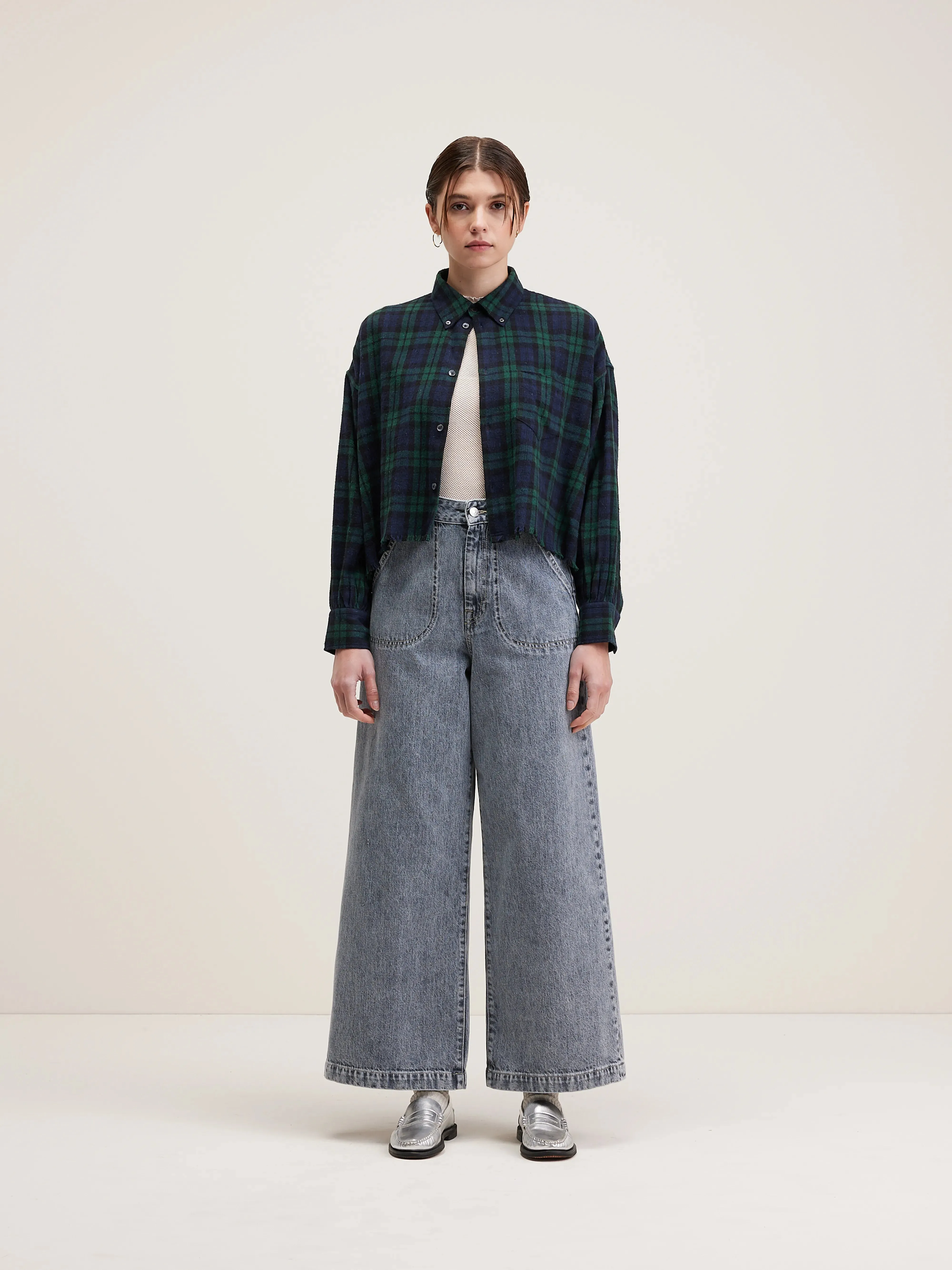 Kraft cropped shirt (242 / W / CHECK A)