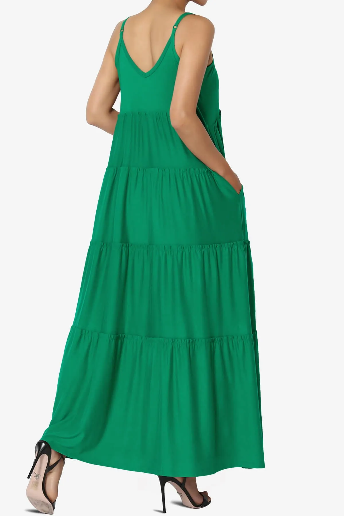 Livvy V-Neck Tiered Cami Maxi Dress