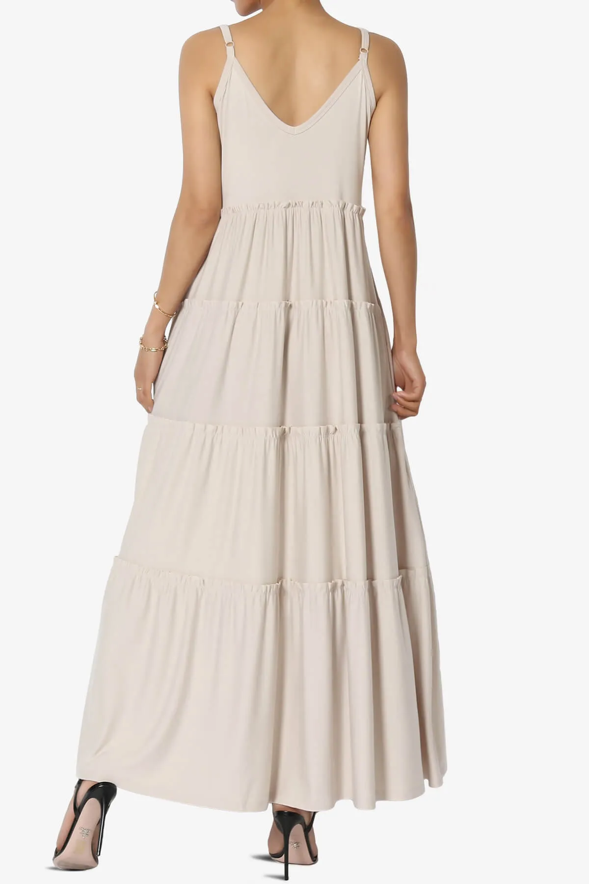 Livvy V-Neck Tiered Cami Maxi Dress
