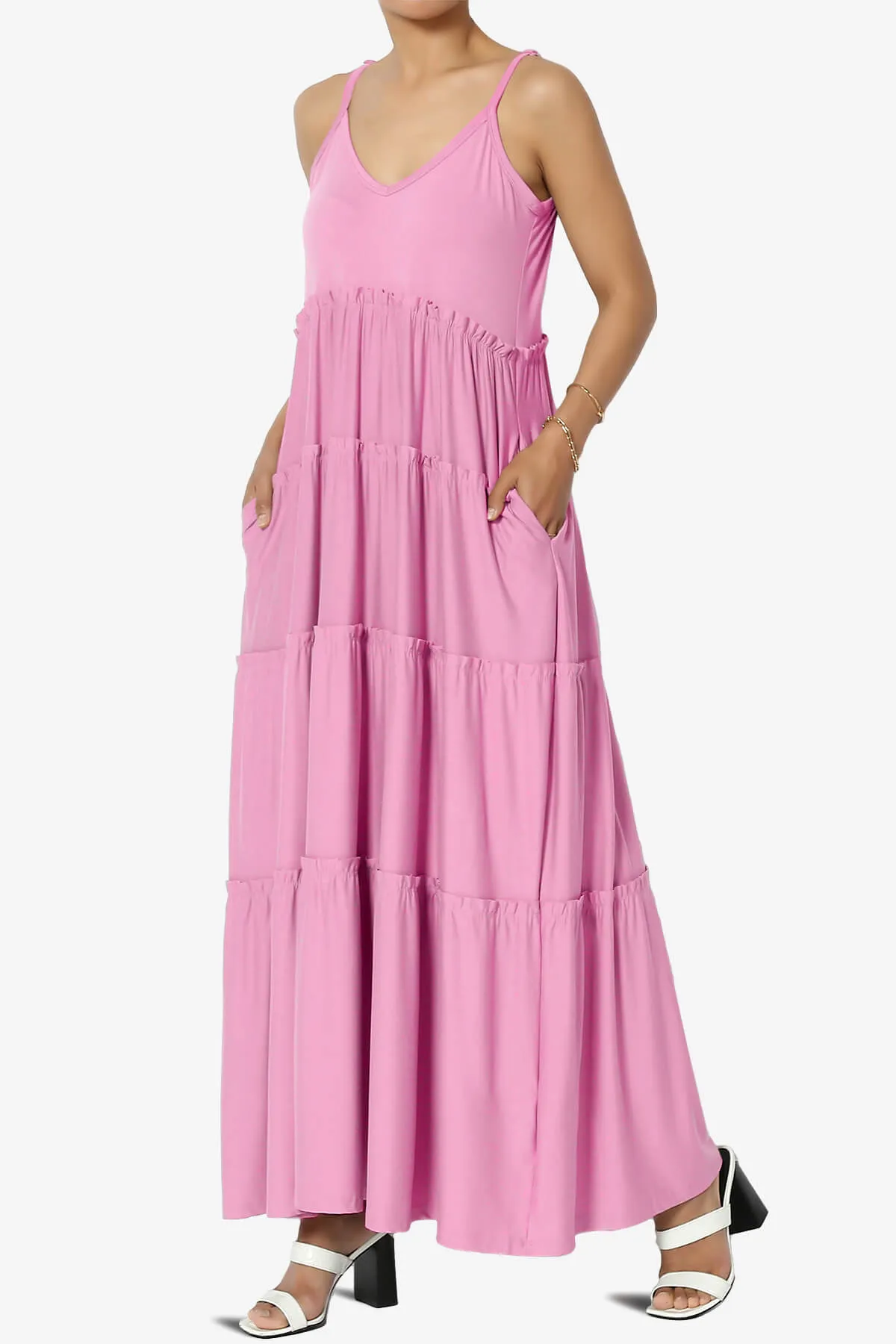 Livvy V-Neck Tiered Cami Maxi Dress