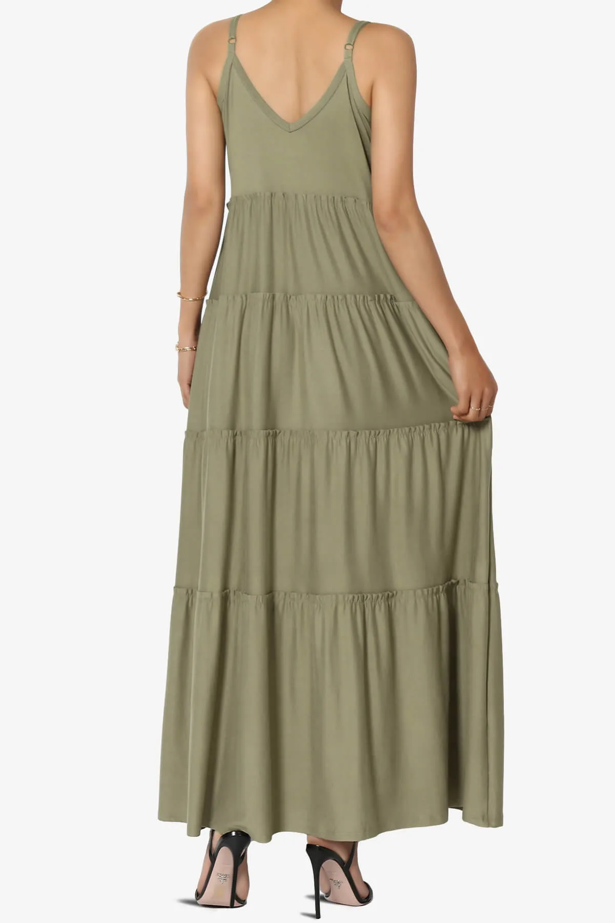 Livvy V-Neck Tiered Cami Maxi Dress