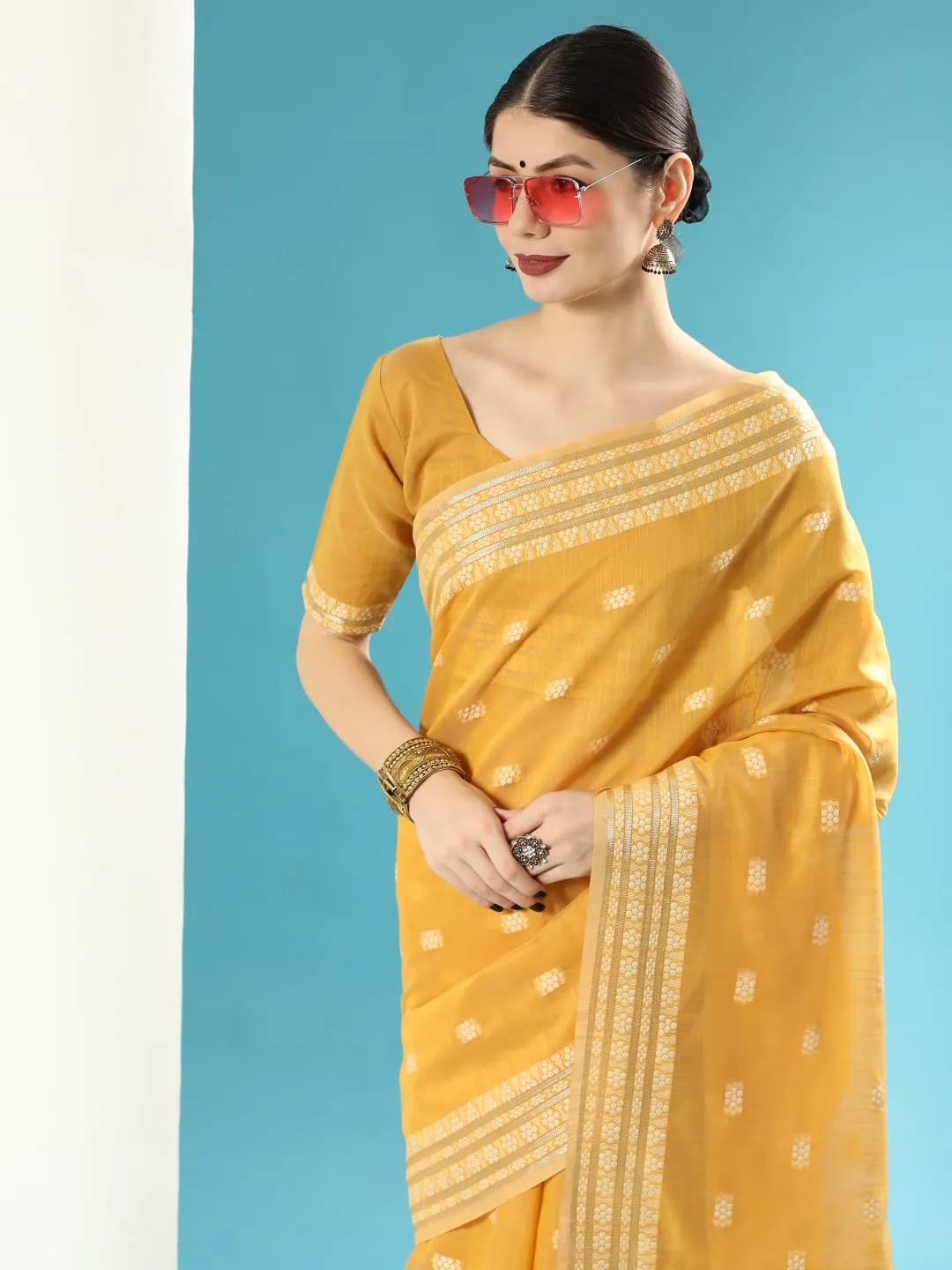 Lucknowi collection Chanderi Chikankari Saree
