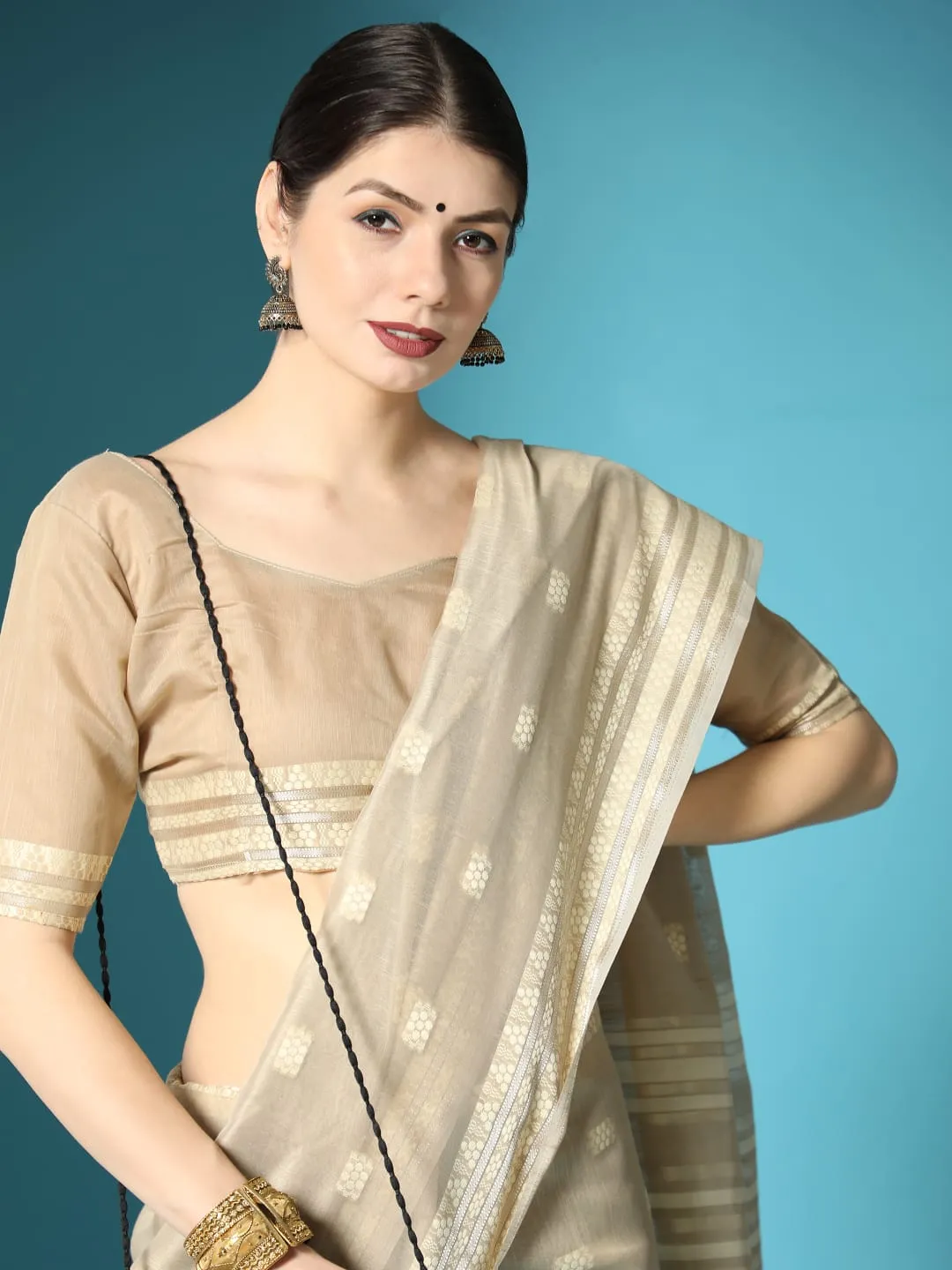 Lucknowi collection Chanderi Chikankari Saree