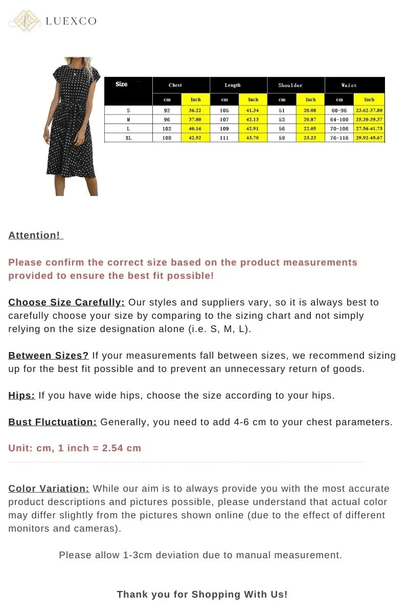Luexco Polka Dot Chiffon Pleated Dress High Waist