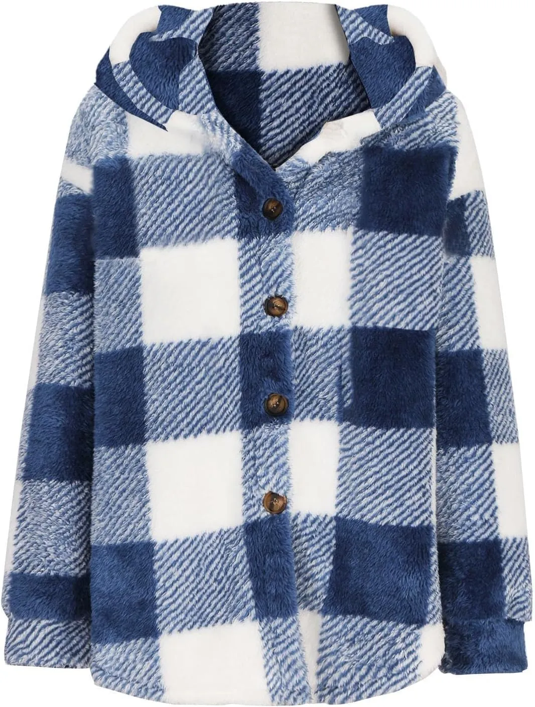Mens Fleece Fuzzy Jackets Casual Lightweight Hooded Warm Long Sleeve Soft Comfy Fall Winter Coats