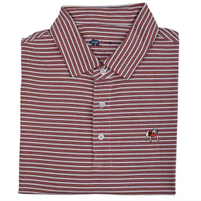 Mulligan Stripe Standing Bulldog Performance Polo