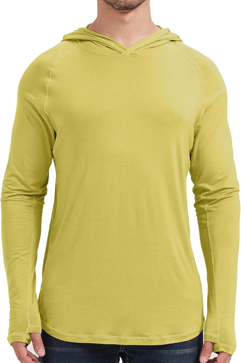 netdraw Men's Ultra-Soft Bamboo Viscose Hoodie Shirt UPF 50  Sun Protection Long Sleeve Lightweight UV Shirt