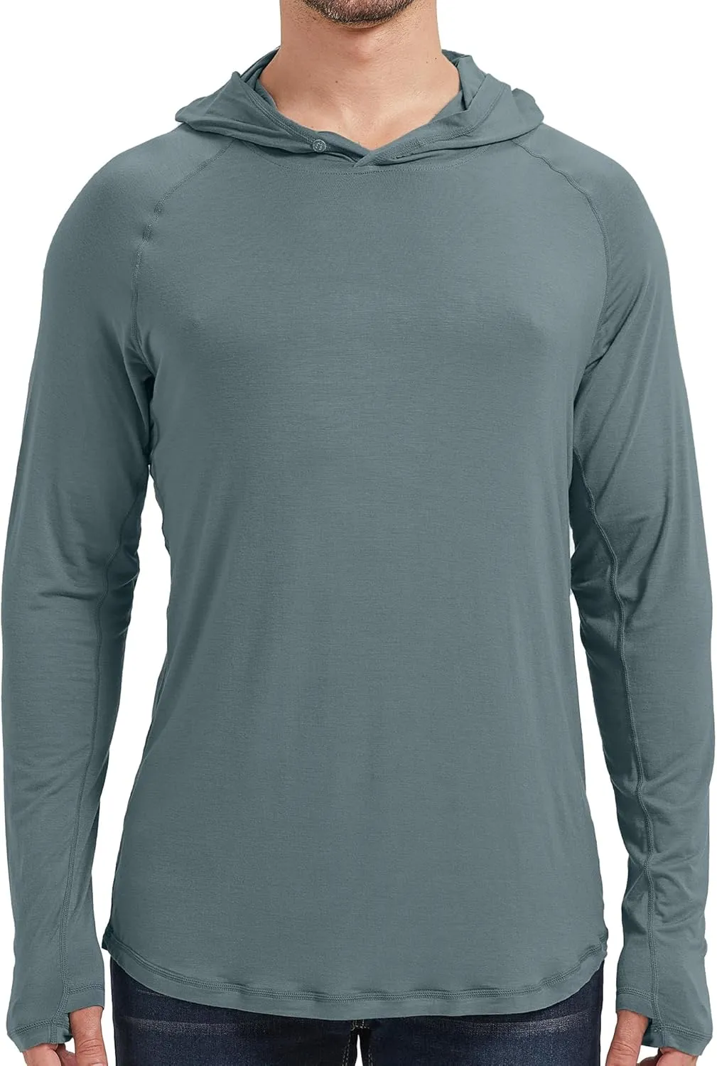 netdraw Men's Ultra-Soft Bamboo Viscose Hoodie Shirt UPF 50  Sun Protection Long Sleeve Lightweight UV Shirt