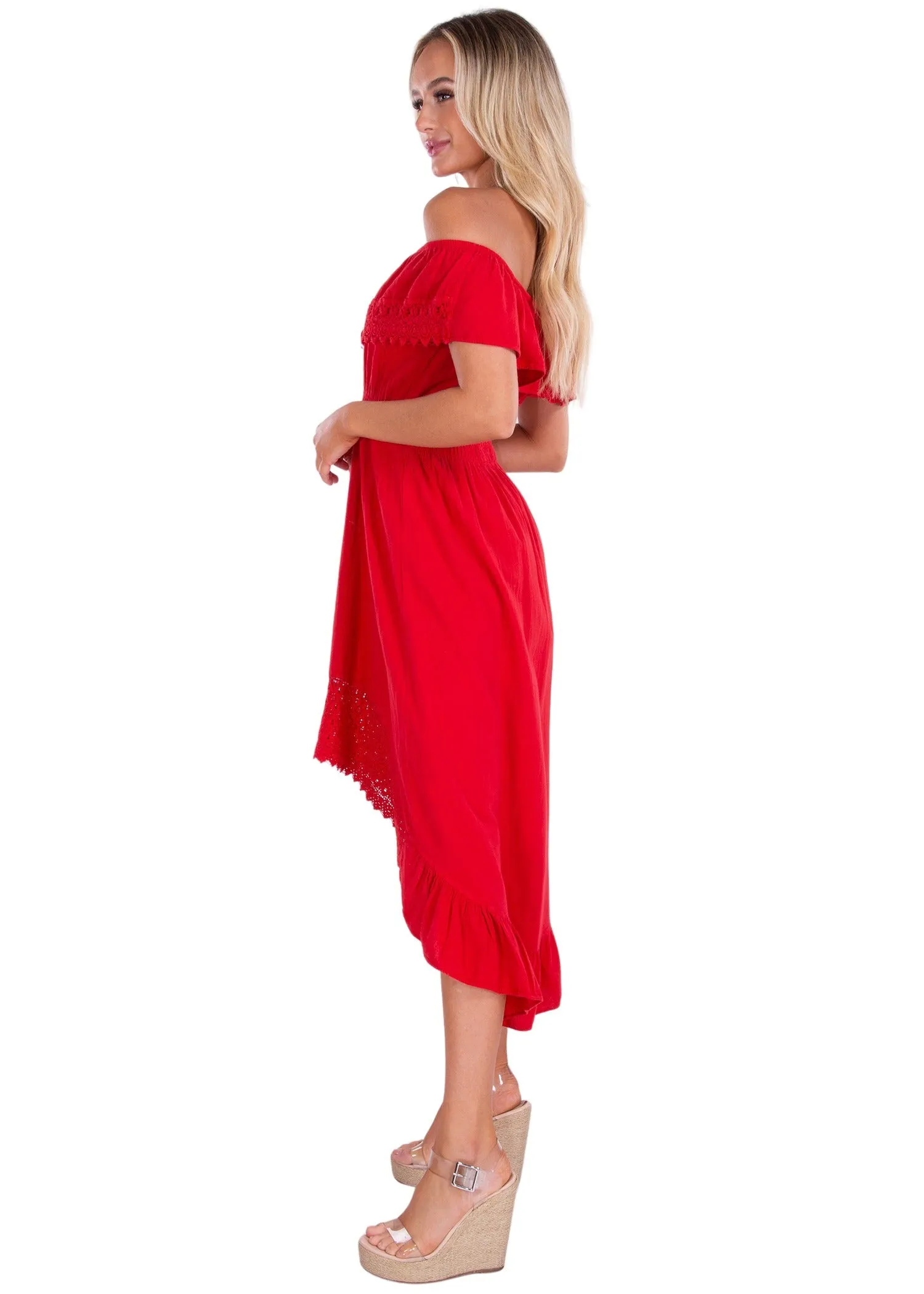 'Olivia' High Low Midi Dress