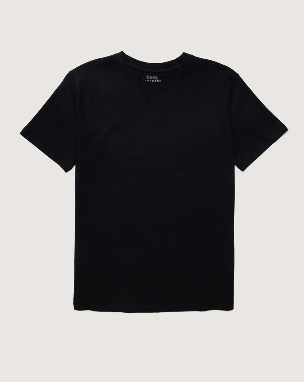 Relaxed Crew Neck T-Shirt (Jet Black)
