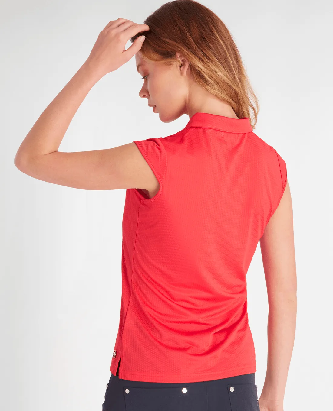 SIZE 10 - GREEN LAMB Nancy Lightweight Cap Sleeve Polo 019 Poppy