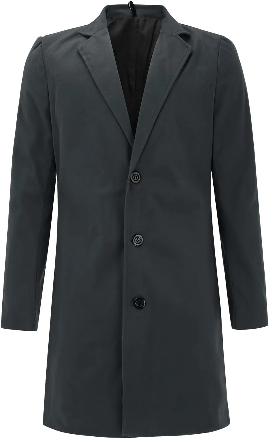 Slim Fit Trench Coat for Men Fall Single Breasted Lapel Mid-Length Pea Jacket Soft Elegant Woolen Coat Windbreaker