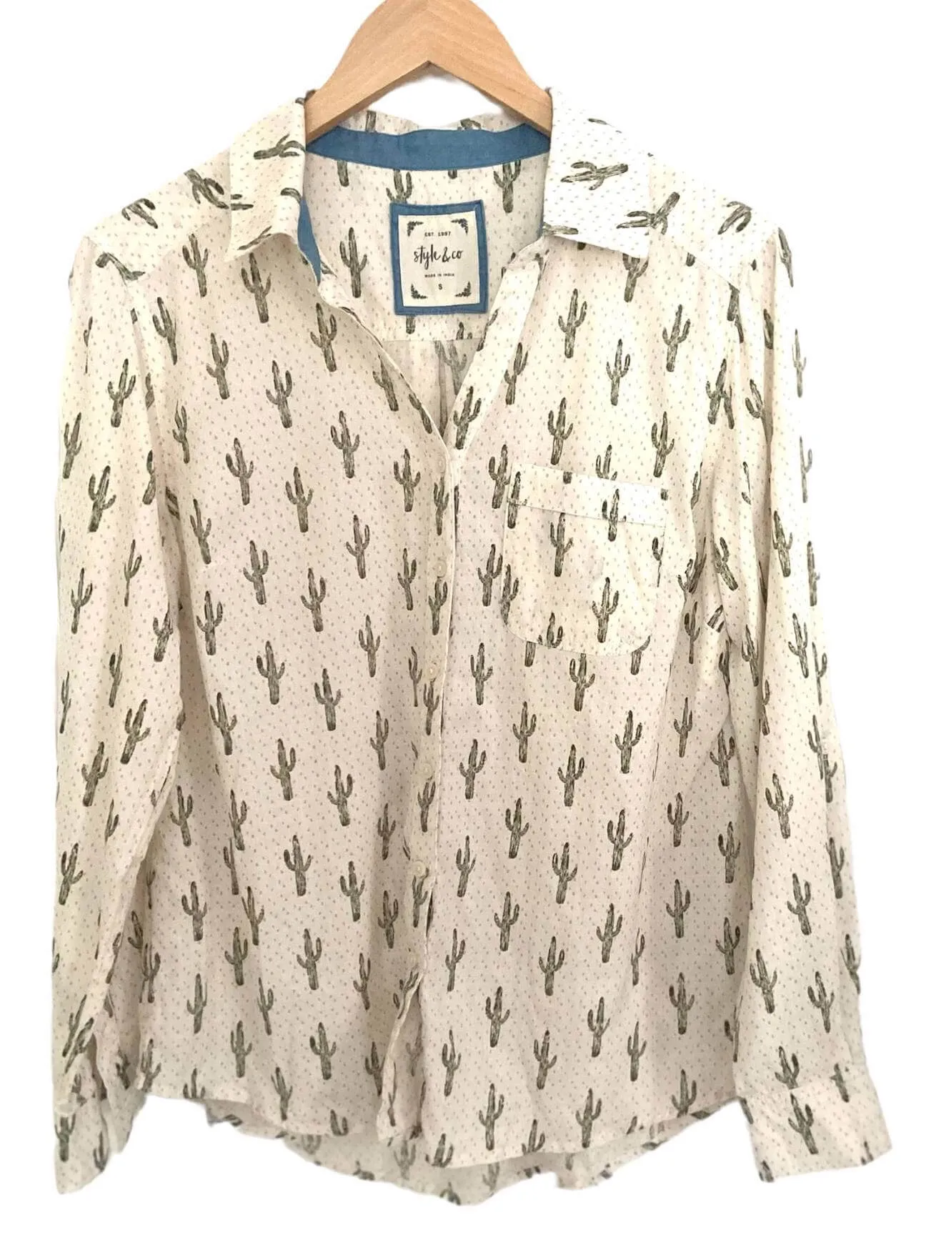 Soft Autumn Cactus Print Shirt