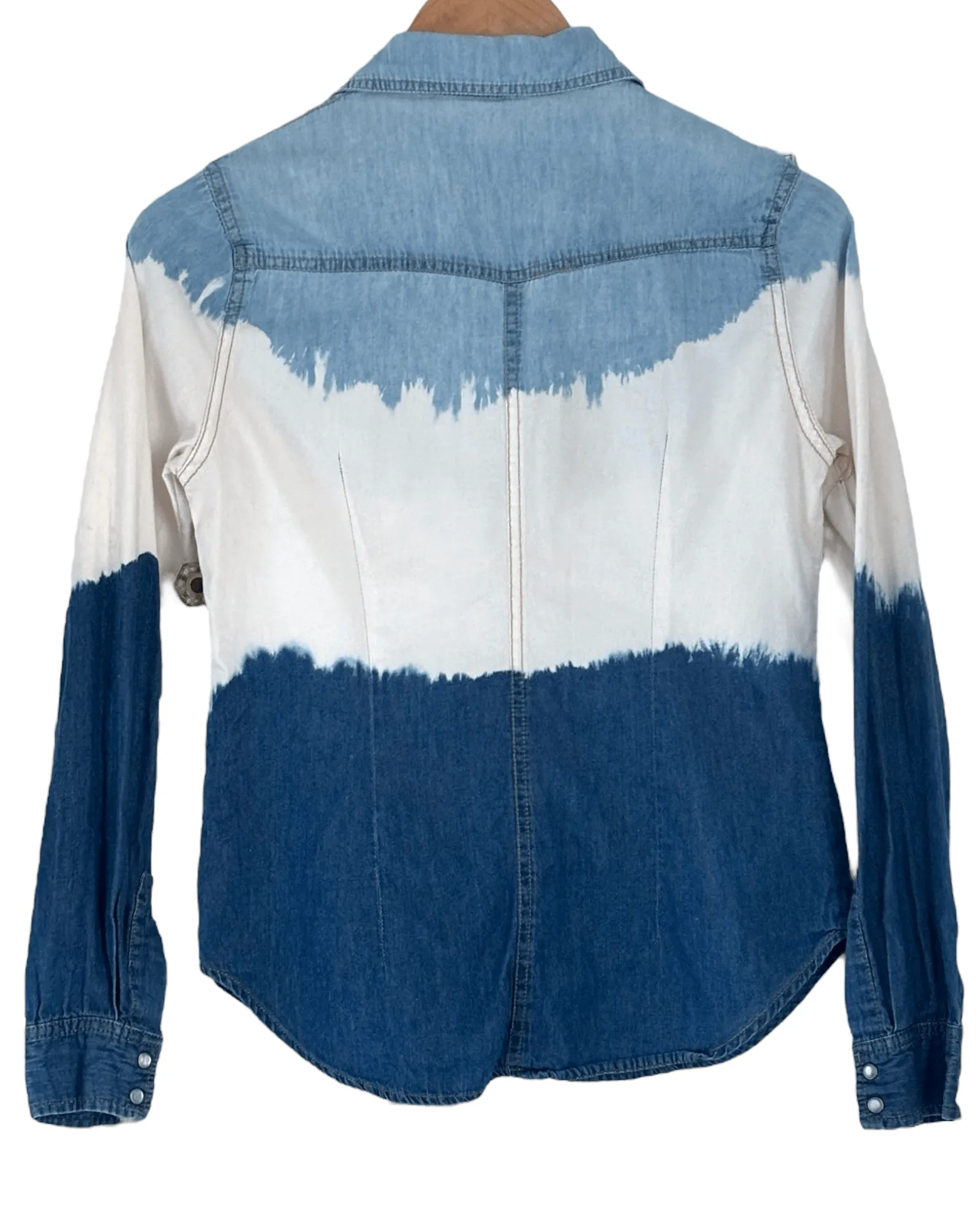 Soft Summer Tie-Dye Denim Western Shirt