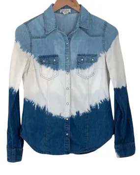 Soft Summer Tie-Dye Denim Western Shirt