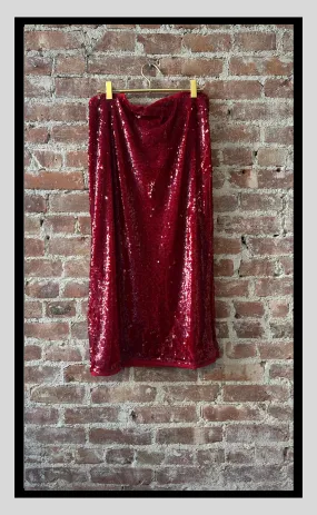 The Dark Red Sequin Skirt
