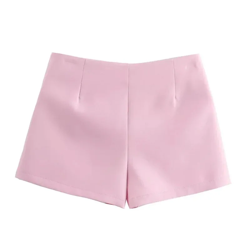 TRAF Pink White Mini Skirt Bow Skort For Women