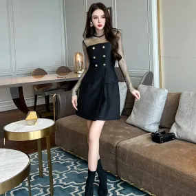 Trend4us Chic Black Mini Temperament Dress
