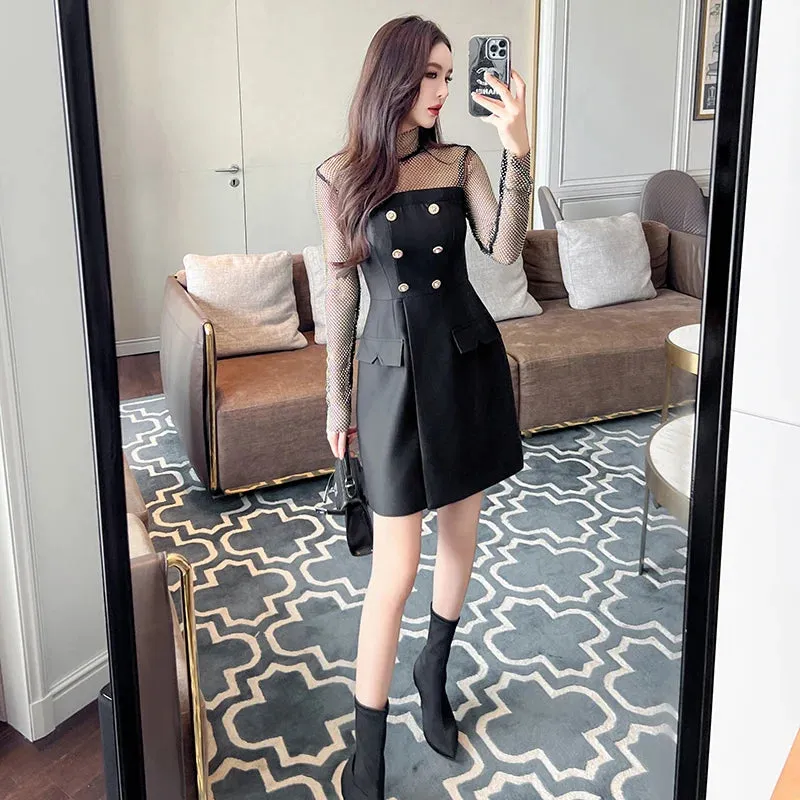 Trend4us Chic Black Mini Temperament Dress