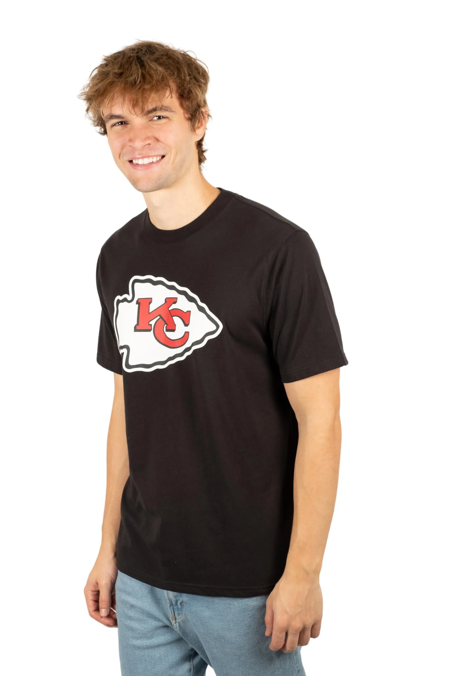 Ultra Game NFL Official Adults Super Soft Supreme Logo T-Shirt - Unisex, Kansas City Chiefs, Black|Kansas City Chiefs