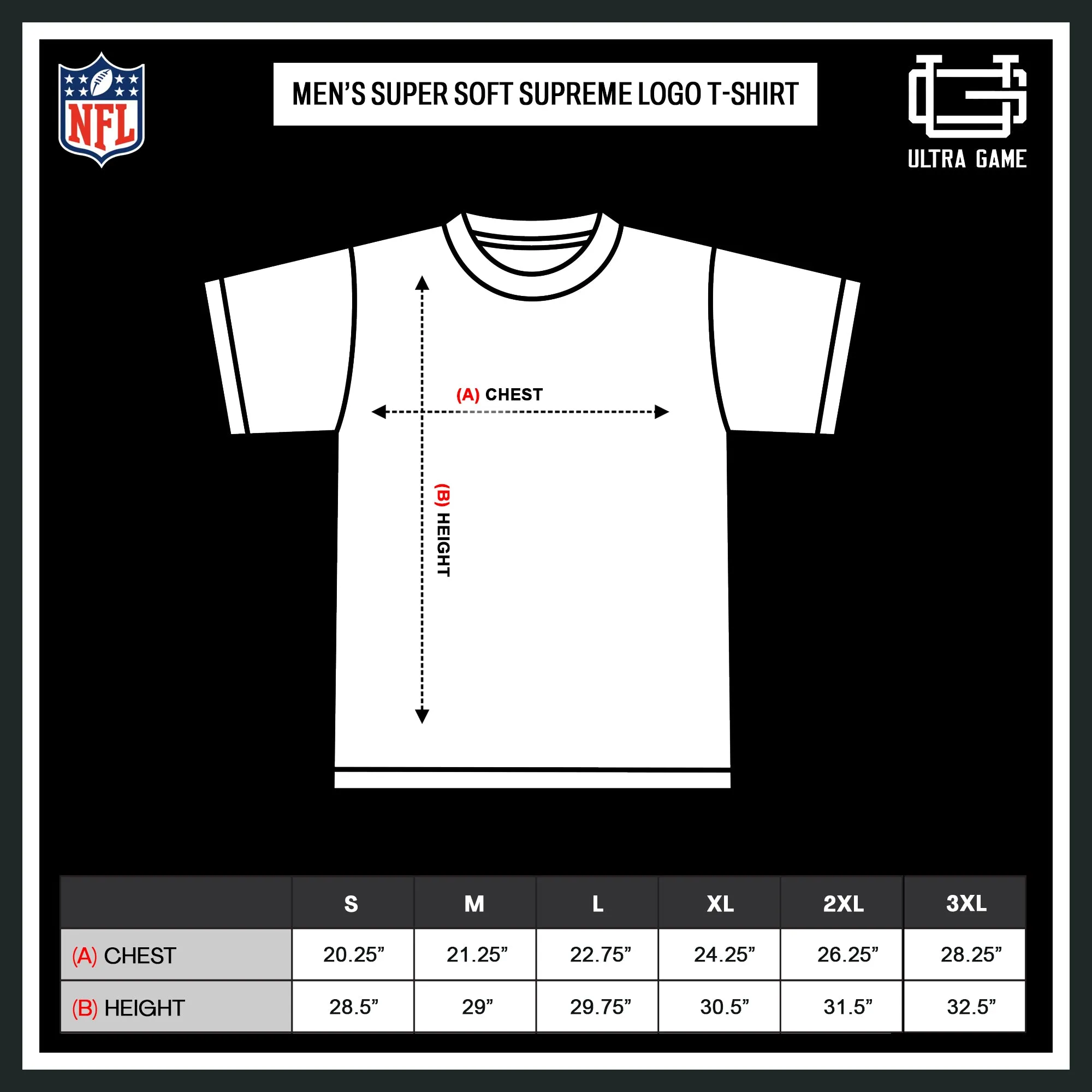 Ultra Game NFL Official Adults Super Soft Supreme Logo T-Shirt - Unisex, Kansas City Chiefs, Black|Kansas City Chiefs