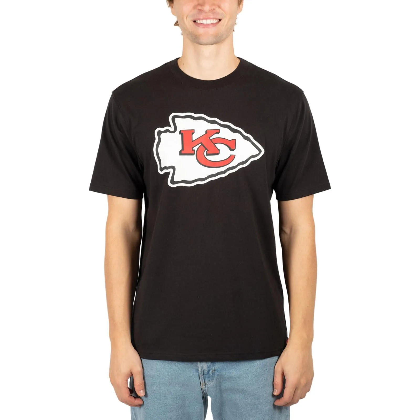Ultra Game NFL Official Adults Super Soft Supreme Logo T-Shirt - Unisex, Kansas City Chiefs, Black|Kansas City Chiefs
