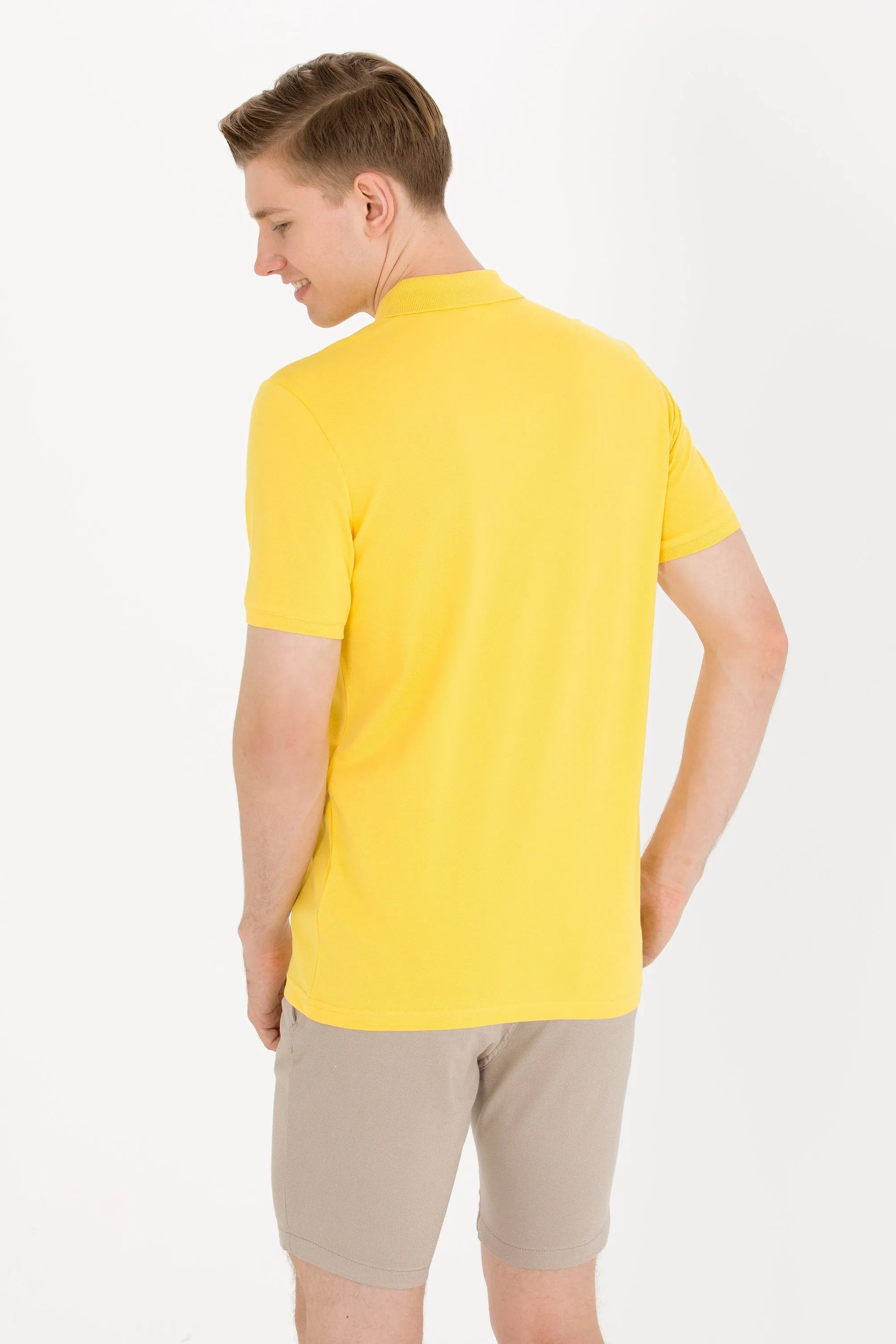 USPA Polo Shirt Men Amber VR094 USPOM204 Single Color Horse US Polo Assn.