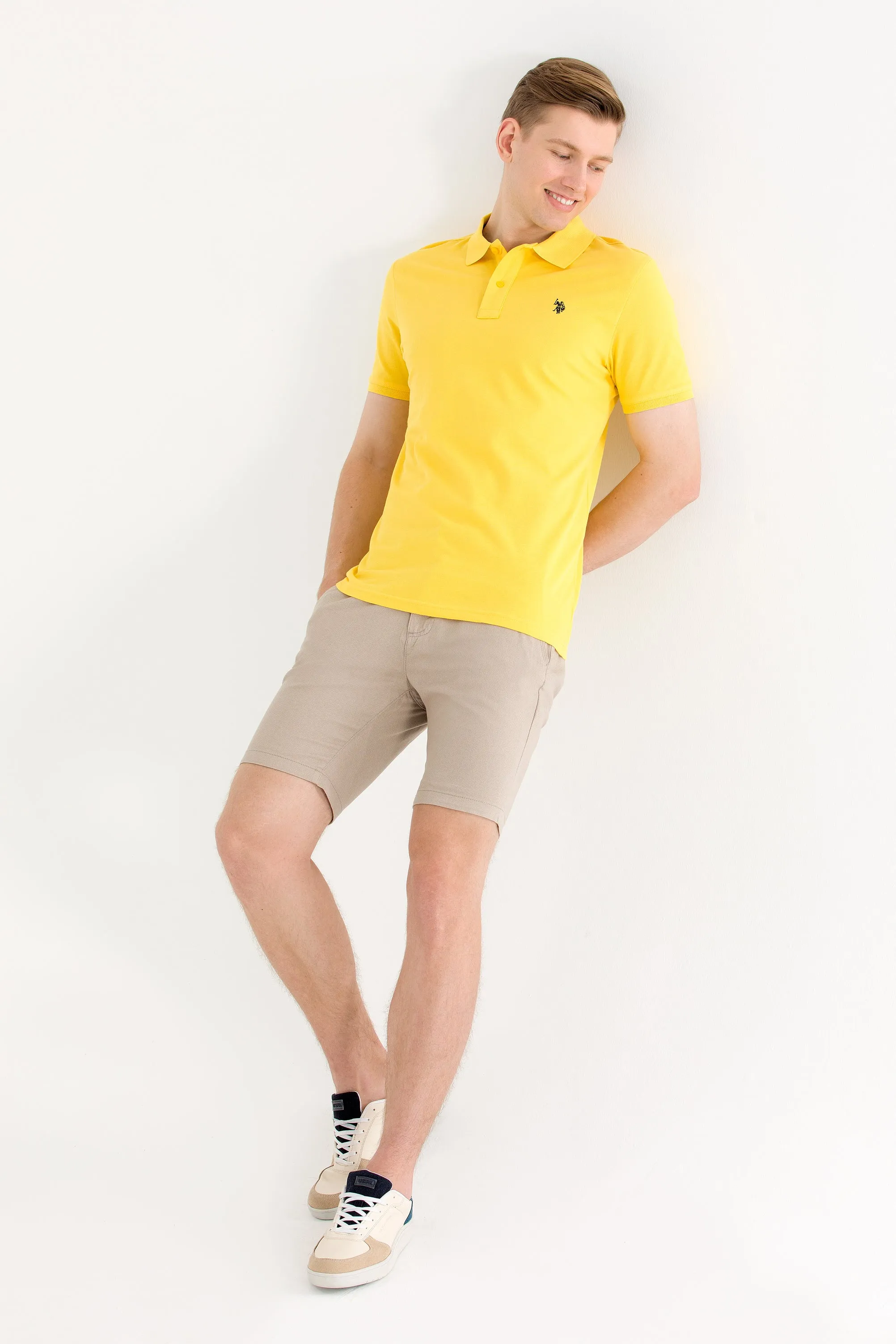 USPA Polo Shirt Men Amber VR094 USPOM204 Single Color Horse US Polo Assn.